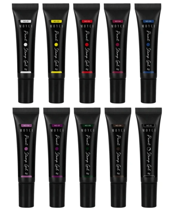 KOLEKCJA PAINT STAMP GEL - Żel do zdobień 10x8g